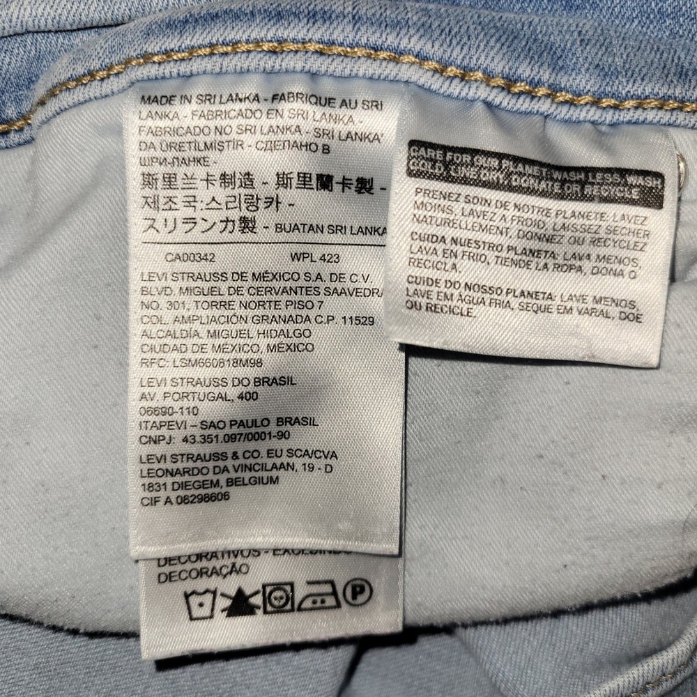 Levi Strauss & Co 311 Shaping Skinny Capri Womens 24W Light Blue Denim - Picture 8 of 10